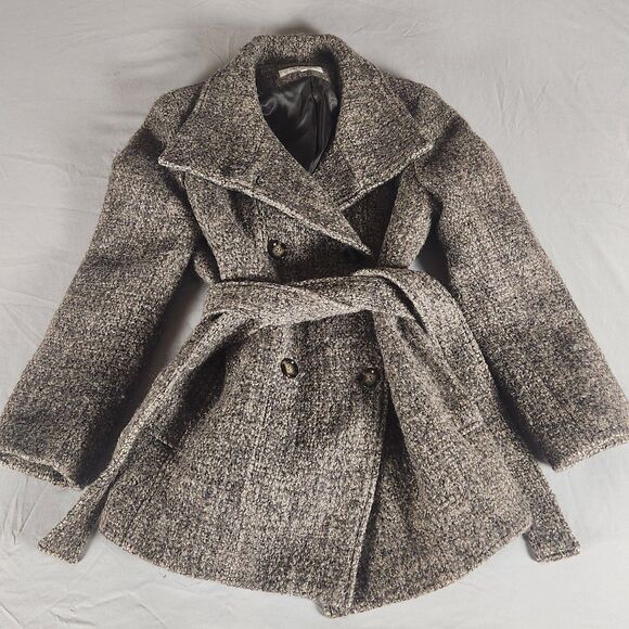 Calvin Klein Jackets & Blazers - Calvin Klein Wool Blend Peacoat Jacket Womens Size 10 Brown Belted